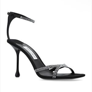 JIMMY CHOO Women's Ixia Embellished High Heel Sandals Rhinestone Black
